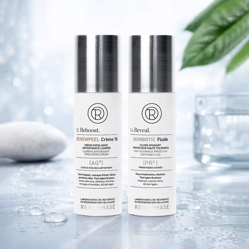 Renophase Acne Care RenewPeel Crème 10 Skinbiotic Fluide package photo