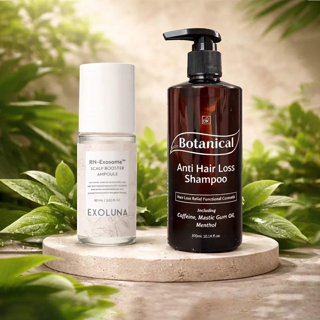 Package Exosomes Hair Growth Serum with Anti Hair Loss Shampoo  package photo